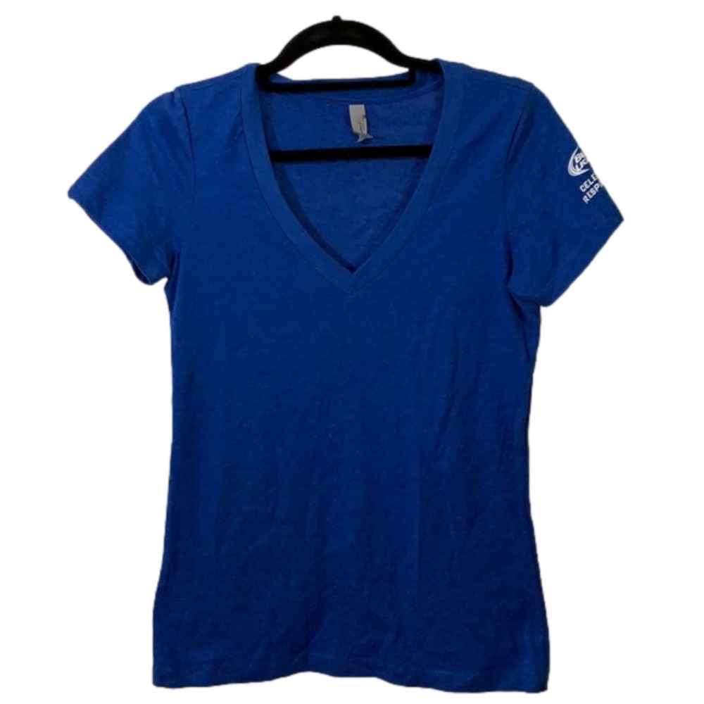 Bud Light Blue Short Sleeve Logo T-Shirt, V-Neck Women’s Vintage Casual